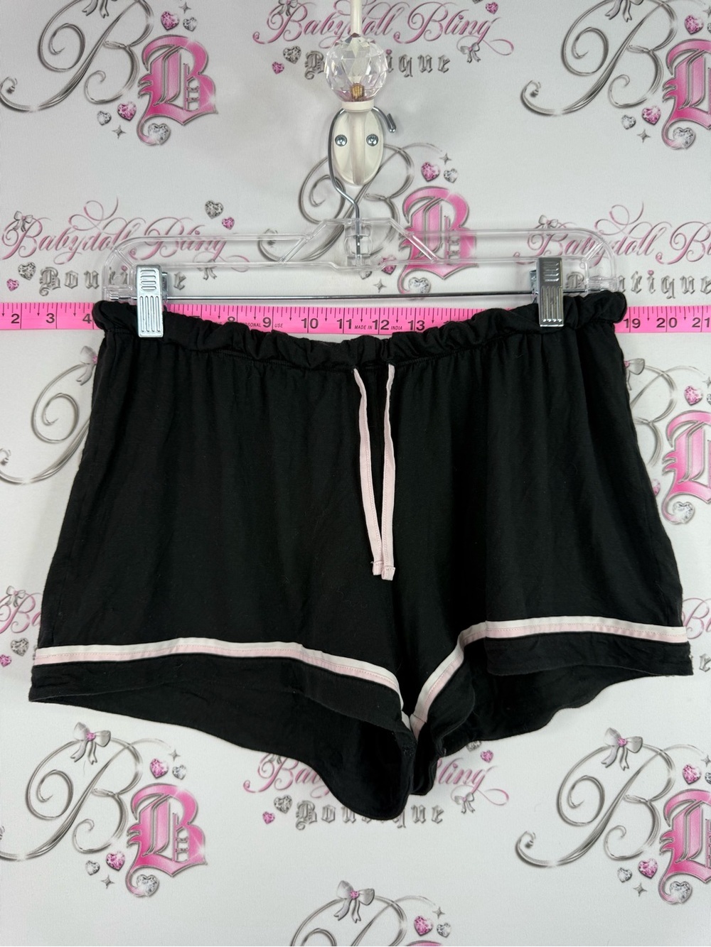 Victoria's Secret shorts Black Lounge Shorts with Pink Trim and Drawstring